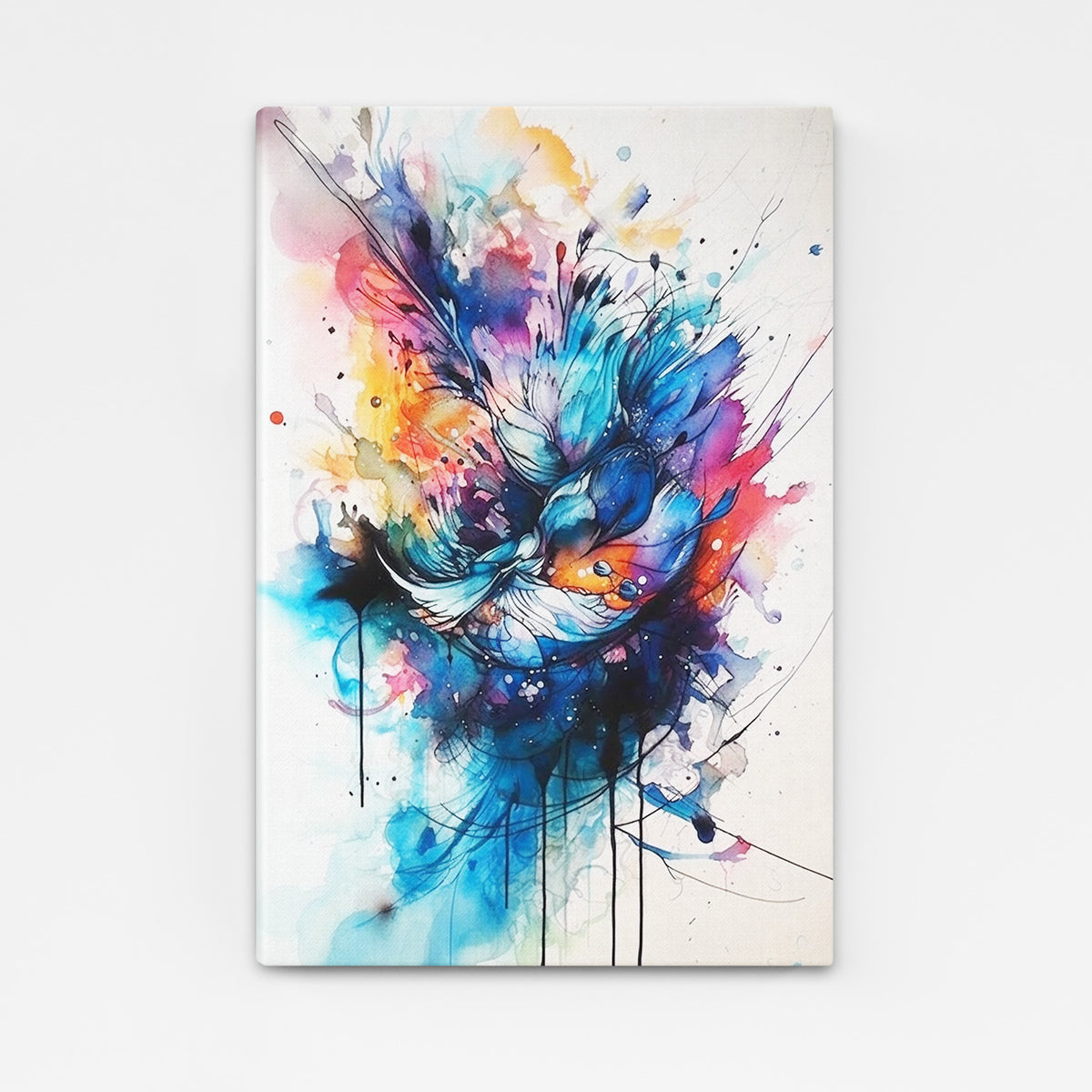 Tableau Oiseau Abstrait Moderne Multicolore