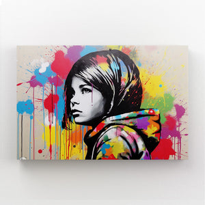 Portrait femme tableau street art | TableauDecoModerne®