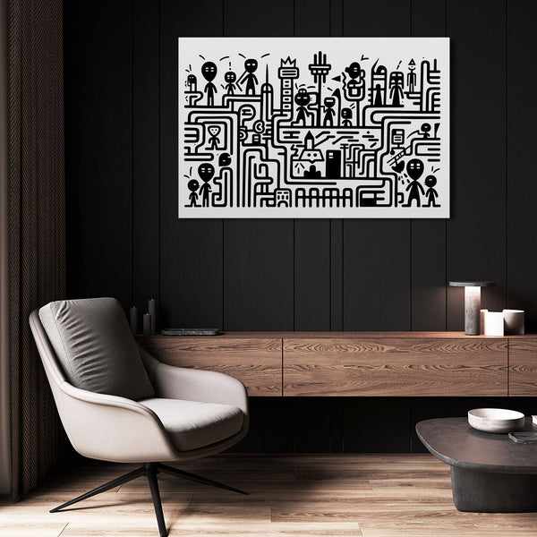 Tableau Abstrait Noir et Blanc | TableauDecoModerne®