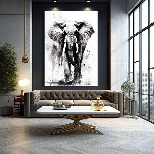 Tableau Elephant Noir et Blanc | TableauDecoModerne®