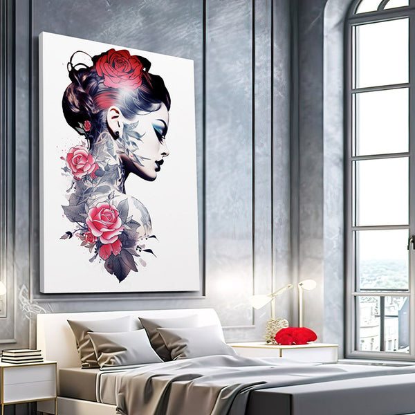 Tableau Femme Roses  | TableauDecoModerne® 