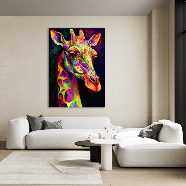 Tableau Girafe Multicolore | TableauDecoModerne®