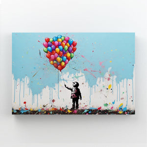 Tableau Street Art Enfant Ballon | TableauDecoModerne®