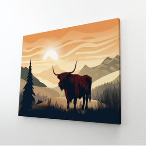 Tableau Vache Highland Paysage | TableauDecoModerne®