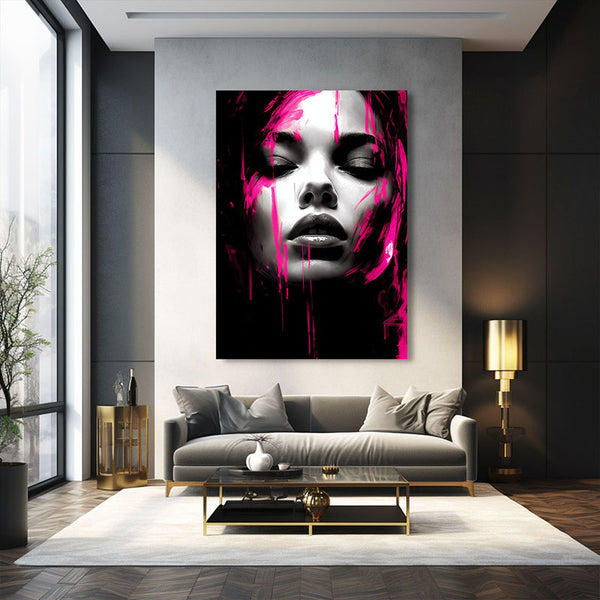 Tableau de Femme Rose | TableauDecoModerne®