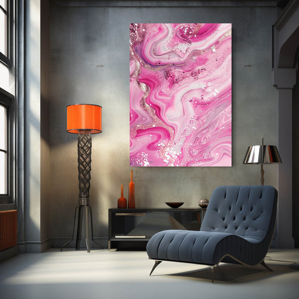 Abstrait Luxueux Tableau Rose | TableauDecoModerne®