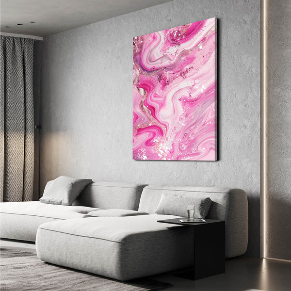 Abstrait Luxueux Tableau Rose | TableauDecoModerne®