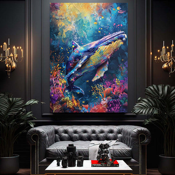 Arc-en-ciel Baleine Tableau | TableauDecoModerne®