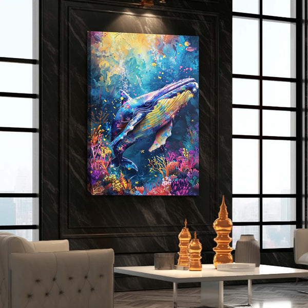 Arc-en-ciel Baleine Tableau | TableauDecoModerne®