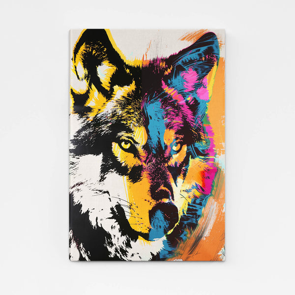 Arc-en-Ciel Tableau Loup | TableauDecoModerne®