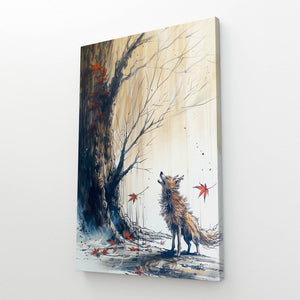 Automnal Tableau Loup | TableauDecoModerne®