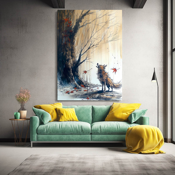 Automnal Tableau Loup | TableauDecoModerne®