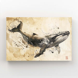 Baleine Sépia Tableau | TableauDecoModerne®