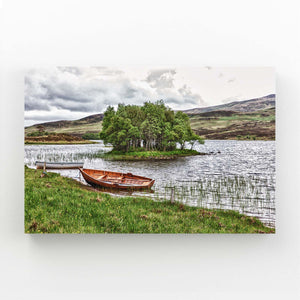 Barques du Lac Tableau Arbre | TableauDecoModerne®