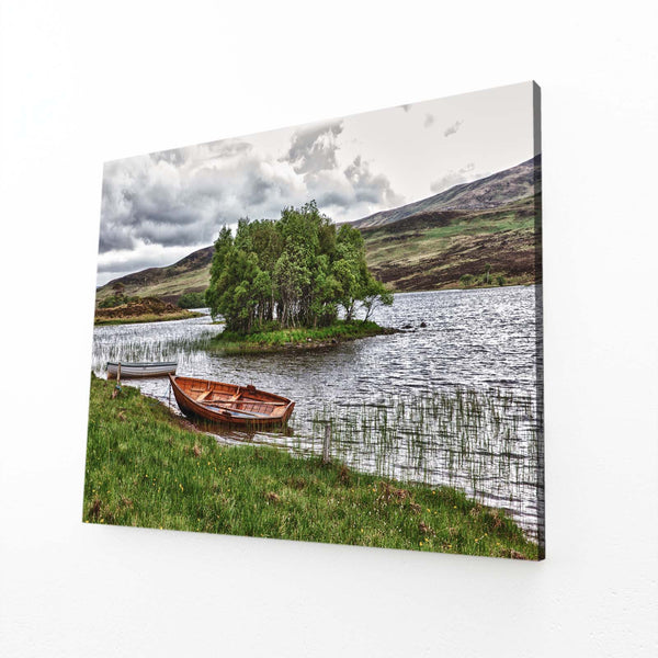 Barques du Lac Tableau Arbre | TableauDecoModerne®