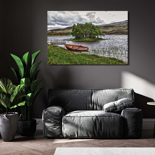 Barques du Lac Tableau Arbre | TableauDecoModerne®