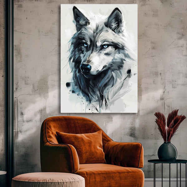 Blanc Tableau Loup | TableauDecoModerne®