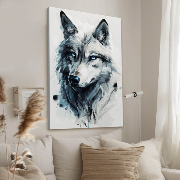 Blanc Tableau Loup | TableauDecoModerne®