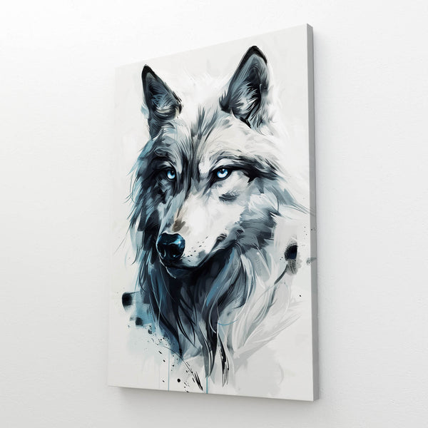 Blanc Tableau Loup | TableauDecoModerne®