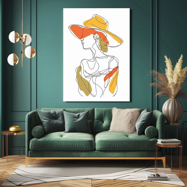 Chapeau Femme Tableau Scandinave | TableauDecoModerne®