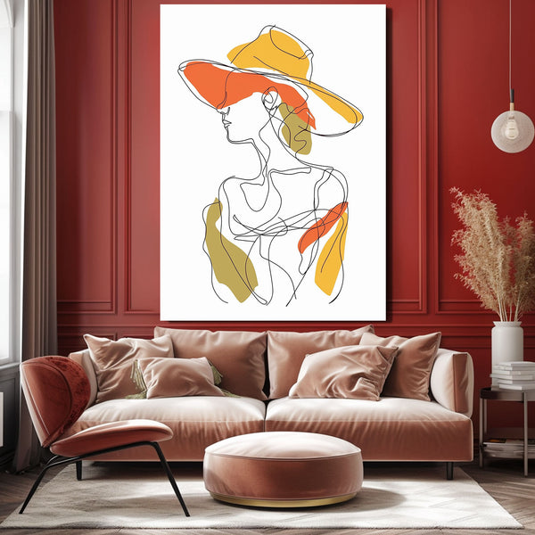 Chapeau Femme Tableau Scandinave | TableauDecoModerne®