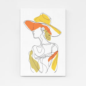 Chapeau Femme Tableau Scandinave | TableauDecoModerne®