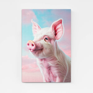 Cochon Mignon Tableau Rose | TableauDecoModerne®