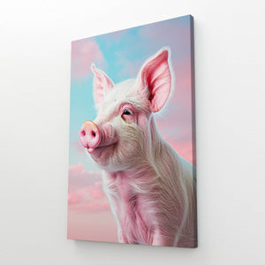 Cochon Mignon Tableau Rose | TableauDecoModerne®