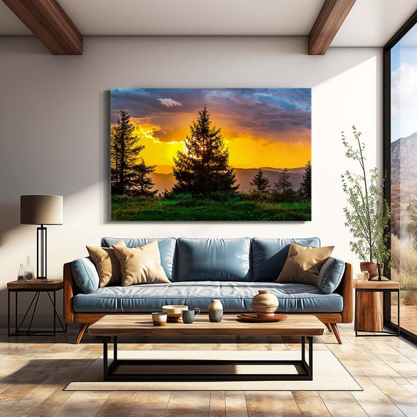 Crépuscule Doré Tableau Arbre | TableauDecoModerne®