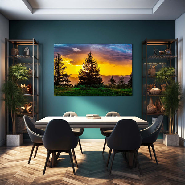 Crépuscule Doré Tableau Arbre | TableauDecoModerne®