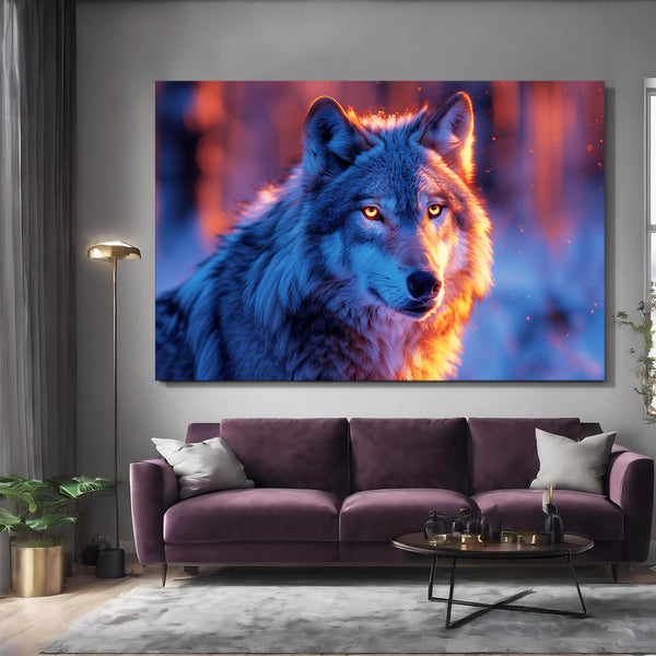 Crépuscule Féroce Tableau Loup | TableauDecoModerne®