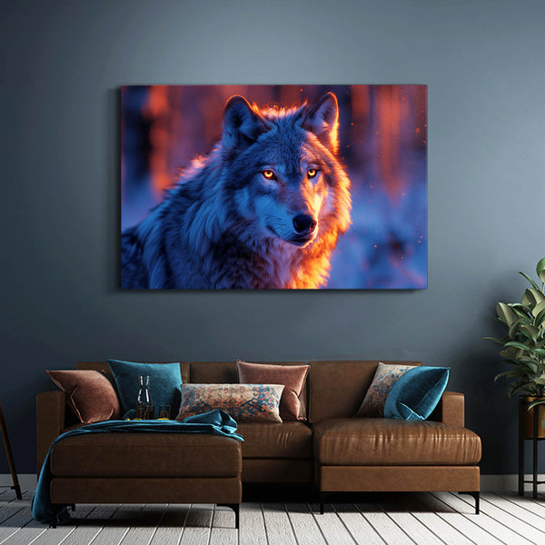 Crépuscule Féroce Tableau Loup | TableauDecoModerne®