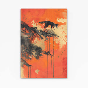 Crépuscule Rouge Tableau Renard | TableauDecoModerne®