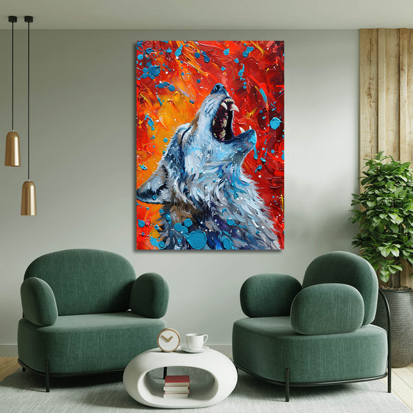 Cri de Feu Tableau Loup | TableauDecoModerne®