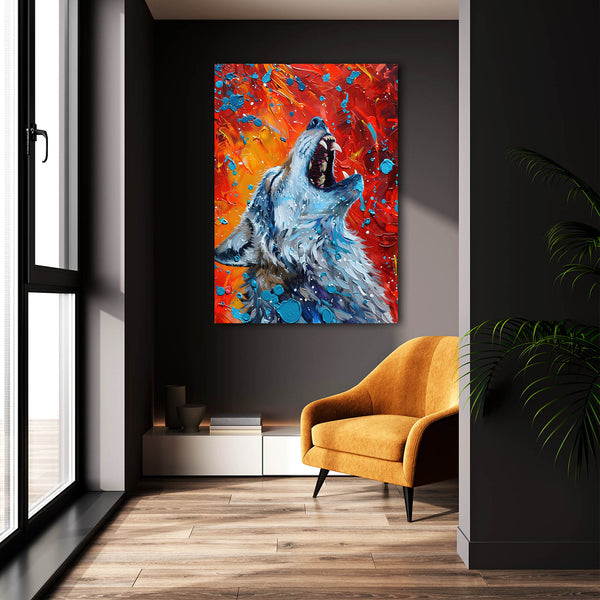 Cri de Feu Tableau Loup | TableauDecoModerne®