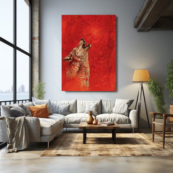 Cri Rouge Tableau Loup | TableauDecoModerne®