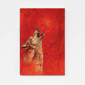 Cri Rouge Tableau Loup | TableauDecoModerne®