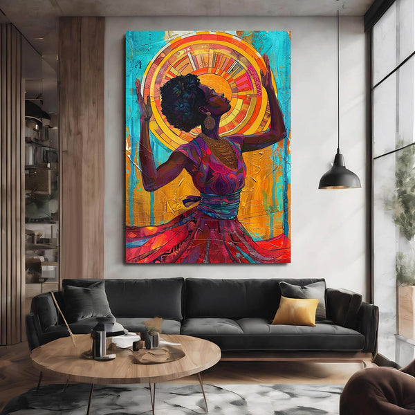  Femme Rouge Tableau Africain | TableauDecoModerne®