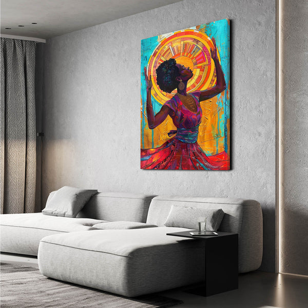  Femme Rouge Tableau Africain | TableauDecoModerne®