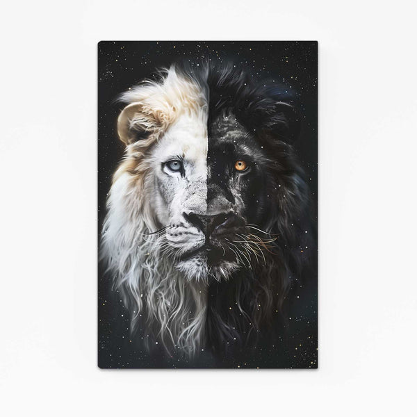 Dualité Éternelle Tableau Lion | TableauDecoModerne®