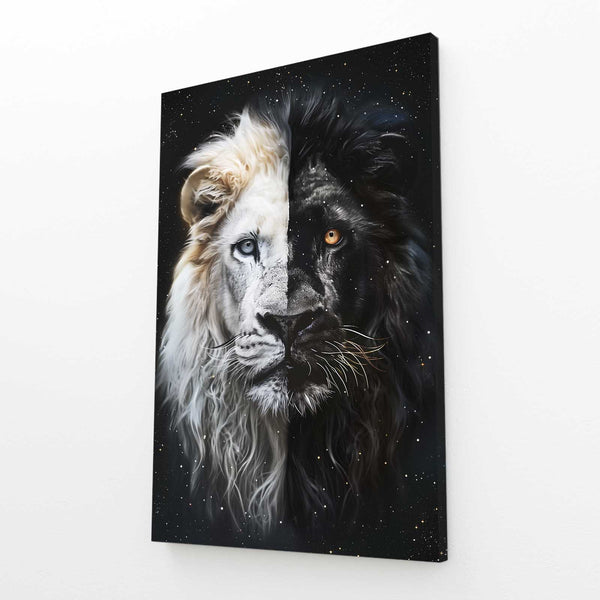 Dualité Éternelle Tableau Lion | TableauDecoModerne®