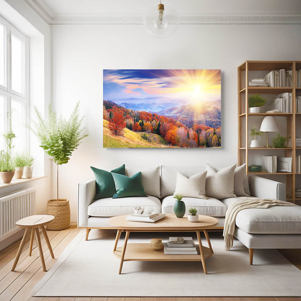 Geometric Mountains Scandinavian Painting