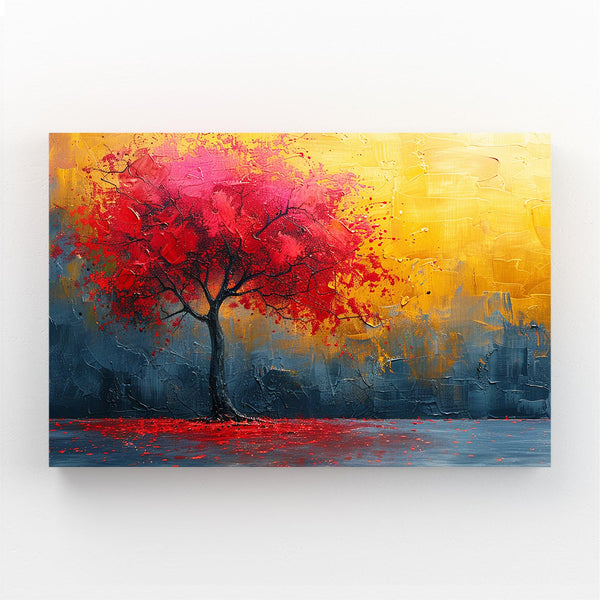 Éclat Rouge Tableau Arbre | TableauDecoModerne®