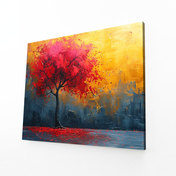 Éclat Rouge Tableau Arbre | TableauDecoModerne®