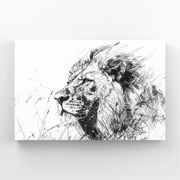 Esquisse Sauvage Tableau Lion | TableauDecoModerne®