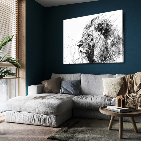 Esquisse Sauvage Tableau Lion | TableauDecoModerne®