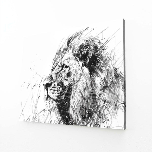 Esquisse Sauvage Tableau Lion | TableauDecoModerne®