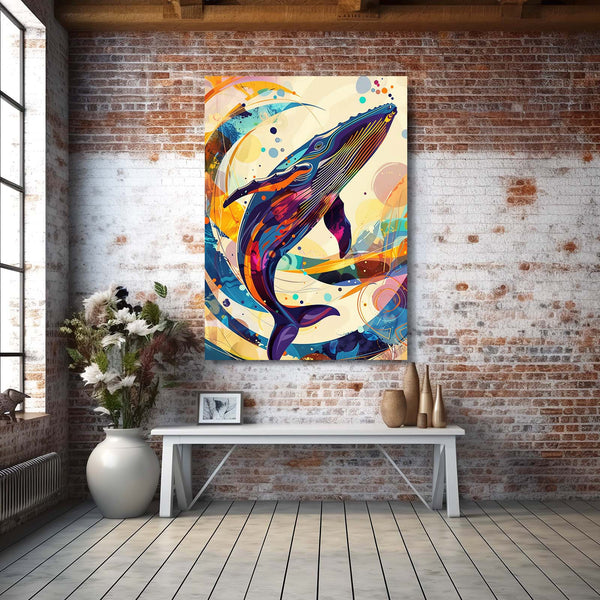 Explosion de Couleurs Tableau Baleine | TableauDecoModerne®