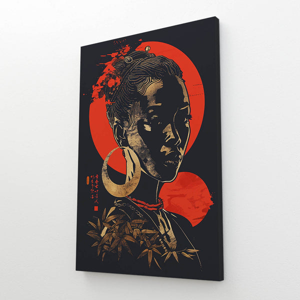  Femme Rouge Tableau Africain | TableauDecoModerne®