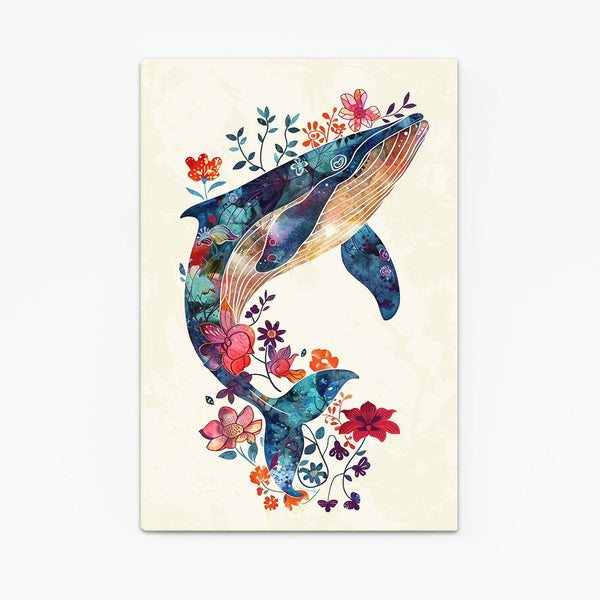 Florale Tableau Baleine | TableauDecoModerne®